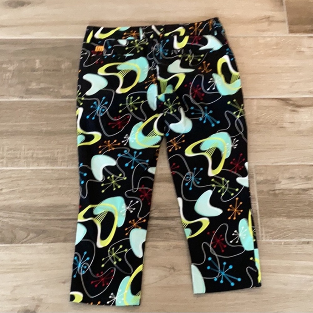 Loudmouth 6 atomic retro 1950 mid century boomerang print Capri pants